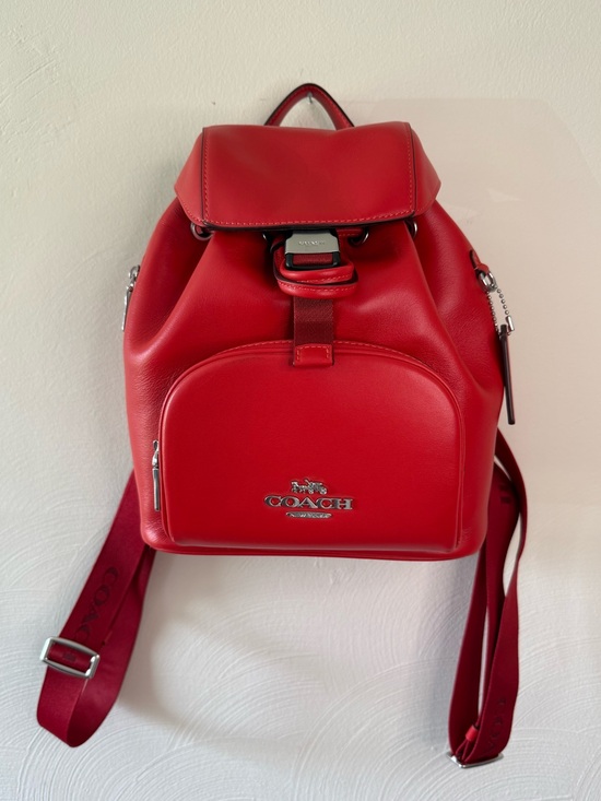 Coach Handbags - Coach Small Red Leather Pace Backpack with Front Pocket